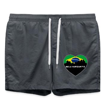 Belo Horizonte Brasilien Flagge Skyline Reise Souvenir - Badeshorts - Anthrazit - Vorne - AI Model Male 185 light (185cm)