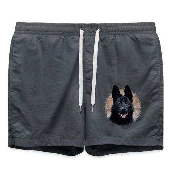 Schwarzer Schäferhund - Badeshorts - Anthrazit - Vorne - AI Model Male 185 light (185cm)