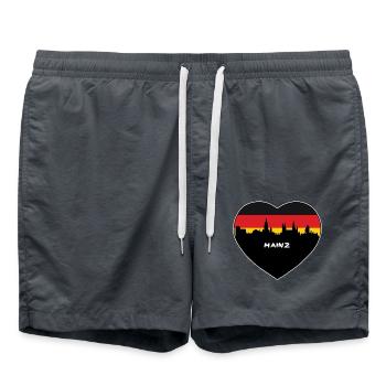 Mainz Deutschland Flagge Skyline Reise Souvenir - Badeshorts - Anthrazit - Vorne - AI Model Male 185 light (185cm)