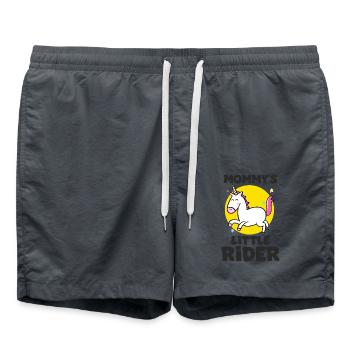 Kleine Mama Baby Reiter reiten - Badeshorts - Anthrazit - Vorne - AI Model Male 185 light (185cm)