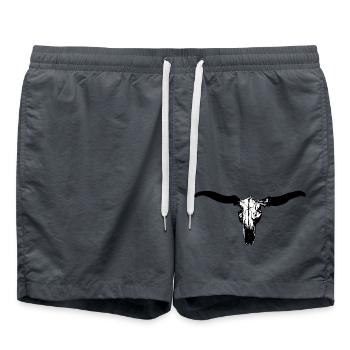 tierschädel rind - Badeshorts - Anthrazit - Vorne - AI Model Male 185 light (185cm)