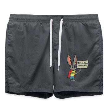 Maus - Hindernisse sind Chancen - Badeshorts - Anthrazit - Vorne - AI Model Male 185 light (185cm)