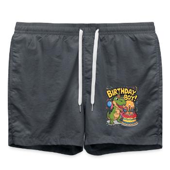 Birthday Boy - Swim Trunks - anthracite - Front - AI Model Male 185 light (185cm)
