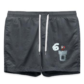 Mutiger Burgritter Ritterturnier - Badeshorts - Anthrazit - Vorne - AI Model Male 185 light (185cm)