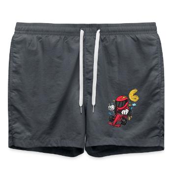 Rasanter Rennfahrer Kindergeburtstag - Badeshorts - Anthrazit - Vorne - AI Model Male 185 light (185cm)