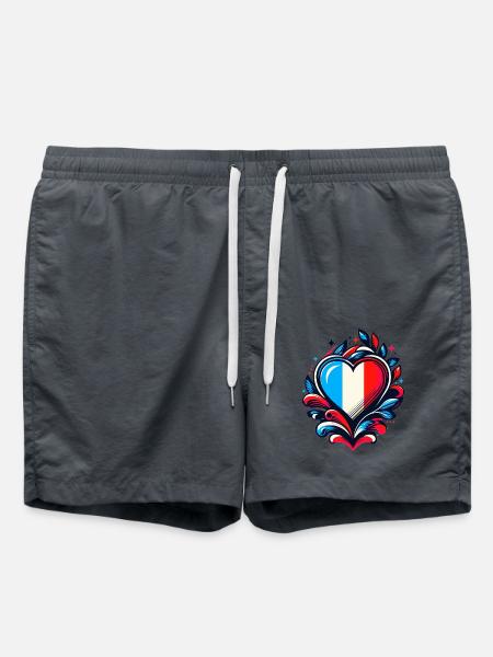 Heart French Flag - Swim Trunks - anthracite