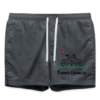 FAHRRAD. FEIERTAG. ES LEBE DIE FERIEN. FEIERTAG - Badeshorts - Anthrazit - Vorne - AI Model Male 185 light (185cm)