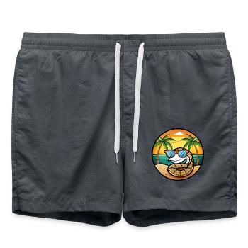 Schlange Lustige Cartoon Sommer Strand Sonnenbrille Cool - Badeshorts - Anthrazit - Vorne - AI Model Male 185 light (185cm)