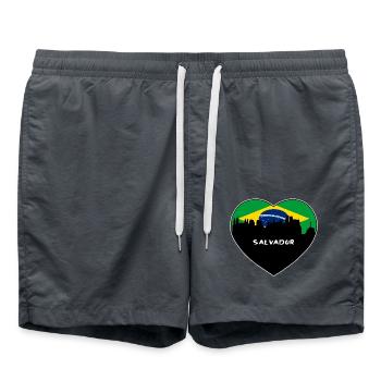 Salvador Brasilien Flagge Skyline Reise Souvenir - Badeshorts - Anthrazit - Vorne - AI Model Male 185 light (185cm)