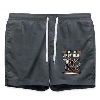 Lindy Hop Tänzer Swinging Dancing Swing Dance - Badeshorts - Anthrazit - Vorne - AI Model Male 185 light (185cm)