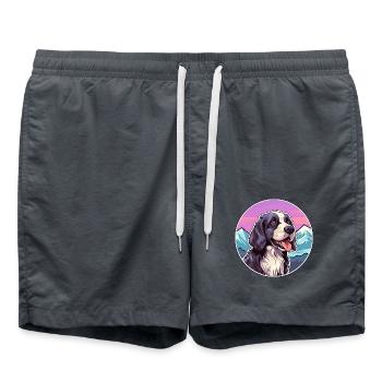 Portugiesischer Wachhund Rasse Cartoon Kawaii Wasser - Badeshorts - Anthrazit - Vorne - AI Model Male 185 light (185cm)