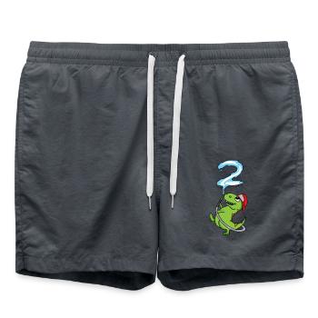2nd birthday dinosaur fire department - Swim Trunks - anthracite - Front - AI Model Male 185 light (185cm)