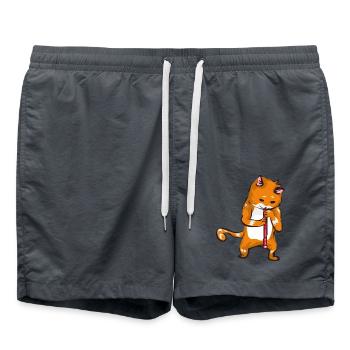 Schnurrende Oboenkatze Orchester - Badeshorts - Anthrazit - Vorne - AI Model Male 185 light (185cm)