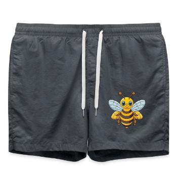 Abeille Mignonne Mascotte Personnage De Dessin Animé Kawaii - Short de bain - charbon - Devant - AI Model Male 185 light (185cm)