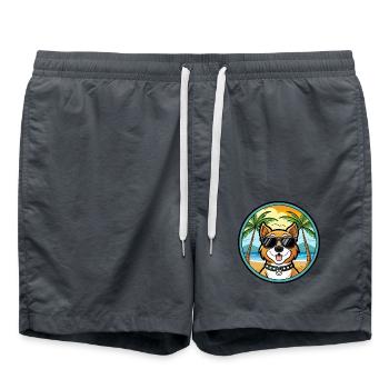 Cao De Castro Laboreiro Dog Breed Cartoon Beach - Swim Trunks - anthracite - Front - AI Model Male 185 light (185cm)