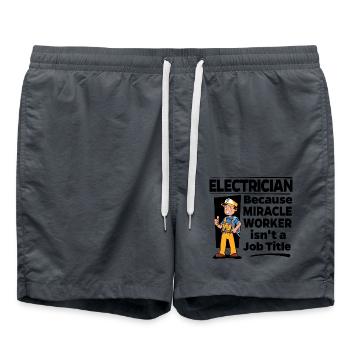 Electrician - Miracle Worker isn't a Job Title - Badeshorts - Anthrazit - Vorne - AI Model Male 185 light (185cm)