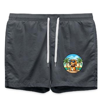 Azawakh Dog Breed Cartoon Sunglasses Beach - Swim Trunks - anthracite - Front - AI Model Male 185 light (185cm)