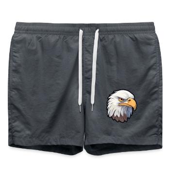 Weißkopfseeadler-Karikatur-Kawaii-Aquarellillustration - Badeshorts - Anthrazit - Vorne - AI Model Male 185 light (185cm)