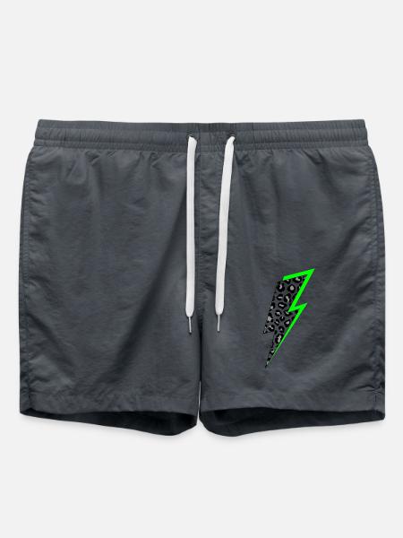 Blitz Leoparden Muster mit Neon Schatten - Badeshorts - Anthrazit