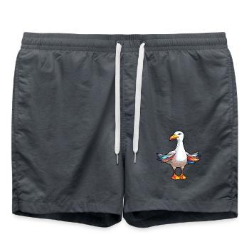 Möwe buntes Aquarell Cartoon Kawaii Tier - Badeshorts - Anthrazit - Vorne - AI Model Male 185 light (185cm)