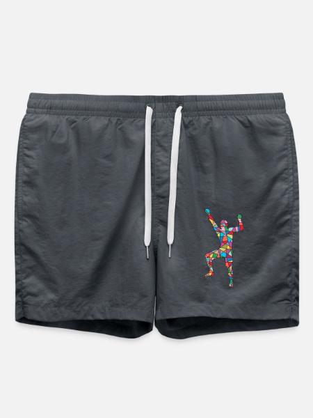 Klettern Berge Kletterer Boulder Jungen Bouldern - Badeshorts - Anthrazit