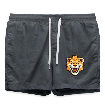 Liger Hybrid-Löwe Tiger Katze Karikatur Aquarell Kunst - Badeshorts - Anthrazit - Vorne - AI Model Male 185 light (185cm)