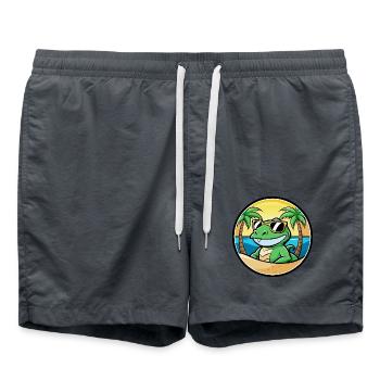 Lézard Drôle Dessin Animé Plage D’été Lunettes De Soleil Cool - Short de bain - charbon - Devant - AI Model Male 185 light (185cm)