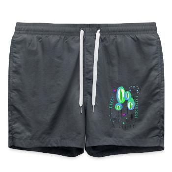 Wald abstrakt - Badeshorts - Anthrazit - Vorne - AI Model Male 185 light (185cm)
