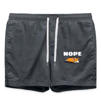 Nope Corgi - Badeshorts - Anthrazit - Vorne - AI Model Male 185 light (185cm)
