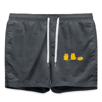 Christmas Hamster - Badeshorts - Anthrazit - Vorne - AI Model Male 185 light (185cm)