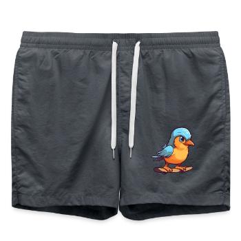 Lustiger Jay Vogel Kawaii Cartoon spielt Skateboard - Badeshorts - Anthrazit - Vorne - AI Model Male 185 light (185cm)