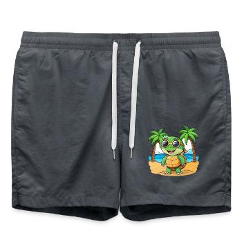 Turtle Funny Cartoon Summer Beach Sunglasses - Swim Trunks - anthracite - Front - AI Model Male 185 light (185cm)