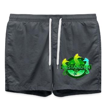 bestanden Seepferdchen Schwimmabzeichen Prüfung - Badeshorts - Anthrazit - Vorne - AI Model Male 185 light (185cm)