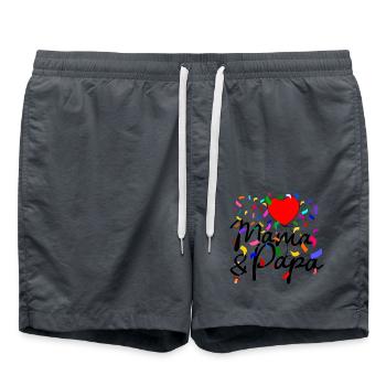 Mama und Papa Konfetti - Badeshorts - Anthrazit - Vorne - AI Model Male 185 light (185cm)