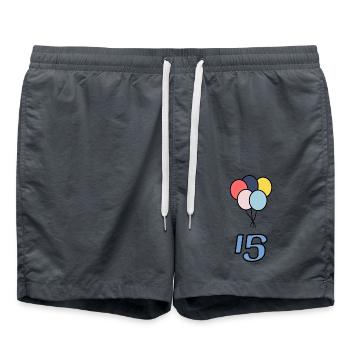15. 15 ANS. 15e ANNIVERSAIRE. ANNIVERSAIRE 15 ANS. - Short de bain - charbon - Devant - AI Model Male 185 light (185cm)