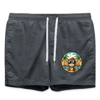 Singe Drôle Dessin Animé Plage D’été Lunettes De Soleil Cool - Short de bain - charbon - Devant - AI Model Male 185 light (185cm)