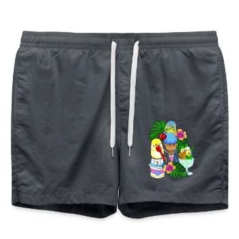 Wellensittich Eis Eiscreme - Badeshorts - Anthrazit - Vorne - AI Model Male 185 light (185cm)