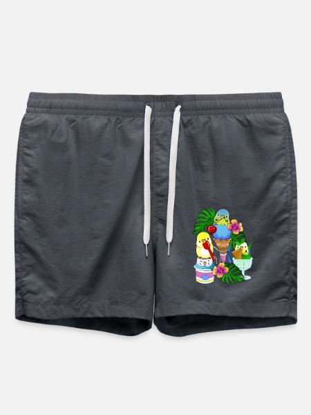 Wellensittich Eis Eiscreme - Badeshorts - Anthrazit