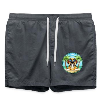 Spanische Dogge Hund Rasse Cartoon Sonnenbrille Strand - Badeshorts - Anthrazit - Vorne - AI Model Male 185 light (185cm)