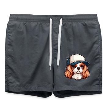 Cavalier King Charles Hund Hund - Mütze - Badeshorts - Anthrazit - Vorne - AI Model Male 185 light (185cm)