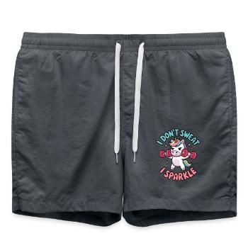 I Don't Sweat I Sparkle - Swim Trunks - anthracite - Front - AI Model Male 185 light (185cm)