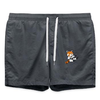 Red Panda Karate Roter Panda - Badeshorts - Anthrazit - Vorne - AI Model Male 185 light (185cm)