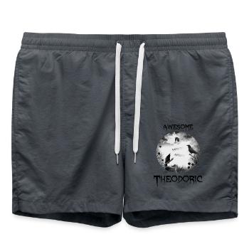 Theodoric Theo Geburtstag - Badeshorts - Anthrazit - Vorne - AI Model Male 185 light (185cm)