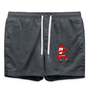 Dabbing Santa - Badeshorts - Anthrazit - Vorne - AI Model Male 185 light (185cm)