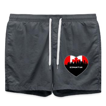 Edmonton Kanada Flagge Skyline Reise Souvenir - Badeshorts - Anthrazit - Vorne - AI Model Male 185 light (185cm)