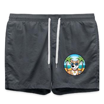 Ariege Pointer Hund Rasse Cartoon Sonnenbrille Strand - Badeshorts - Anthrazit - Vorne - AI Model Male 185 light (185cm)