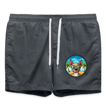 Mexikanische haarlose Hunderasse Cartoon Sonnenbrille Strand - Badeshorts - Anthrazit - Vorne - AI Model Male 185 light (185cm)
