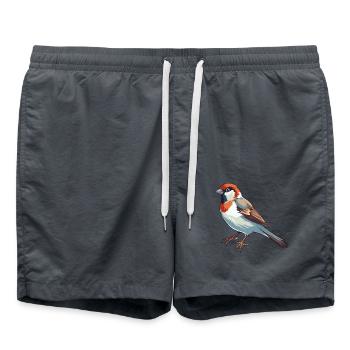 Sperling Buntes Aquarell Cartoon Kawaii Tier - Badeshorts - Anthrazit - Vorne - AI Model Male 185 light (185cm)