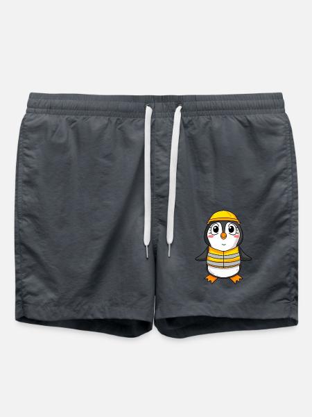 Richtfest Pinguin Hausbau Haus bauen Geschenk - Badeshorts - Anthrazit