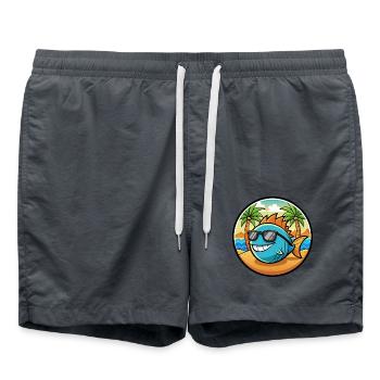 Fisch Lustige Cartoon Sommer Strand Sonnenbrille Aufkleber - Badeshorts - Anthrazit - Vorne - AI Model Male 185 light (185cm)